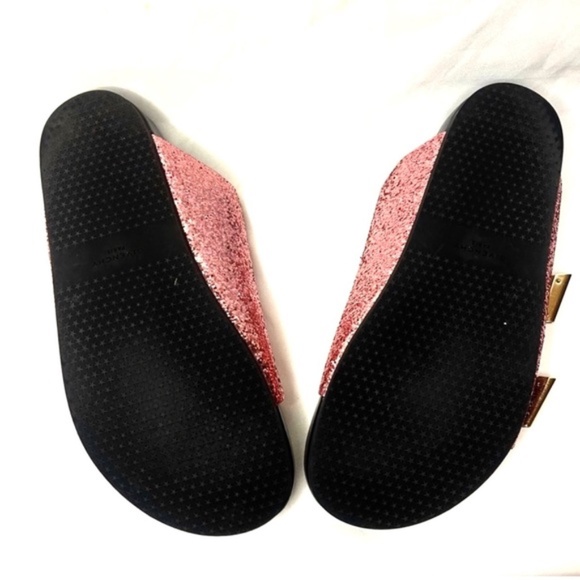 GIVENCHY Pink Swiss Glitter Double Buckle Flat Sandals - Picture 6 of 6